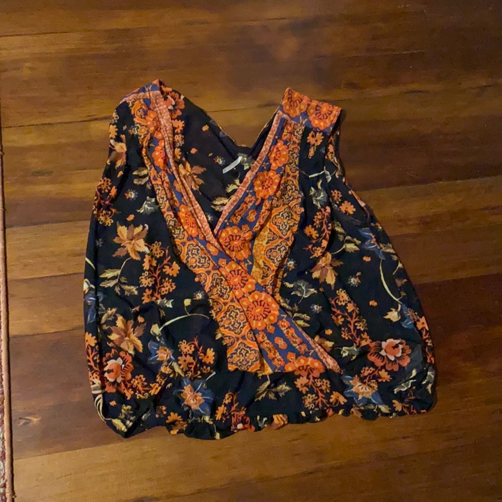 Free People Wrap-Front Patterned Tank